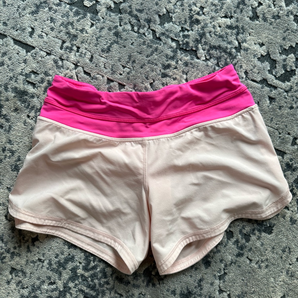 Size 2 Lululemon Speed Up shorts in pink! Perfect for summer!